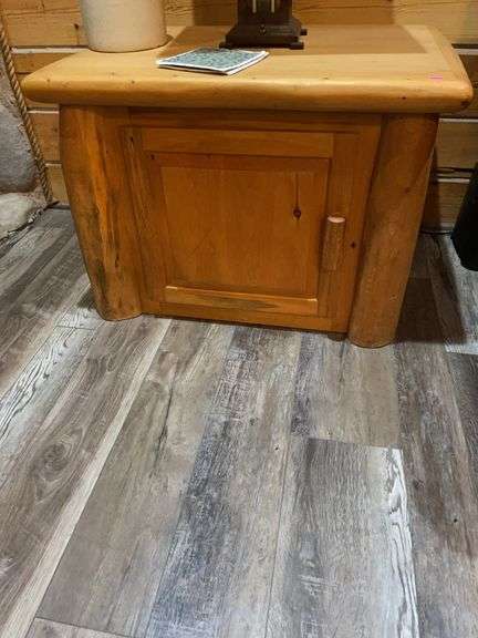 Log end table contents not included image
