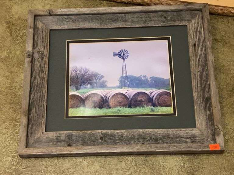 Hay Bales Picture with Frame image