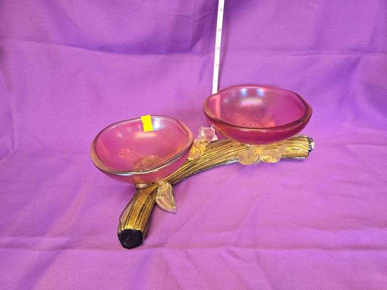 Murano Glass Candy Display Bowls on Branches image