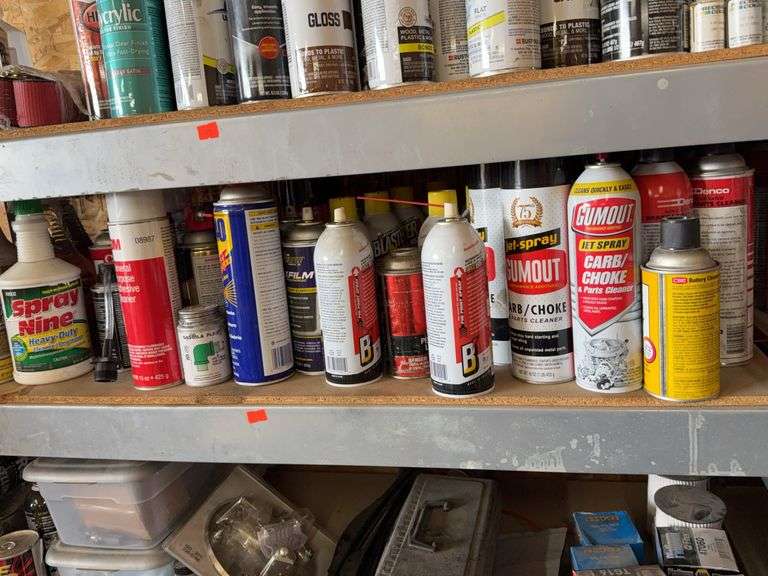 Contents of shelf shop chemicals image