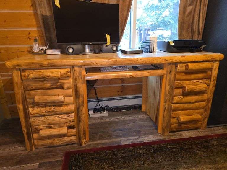 Log Furniture Desk (Office Supplies Not Included) image