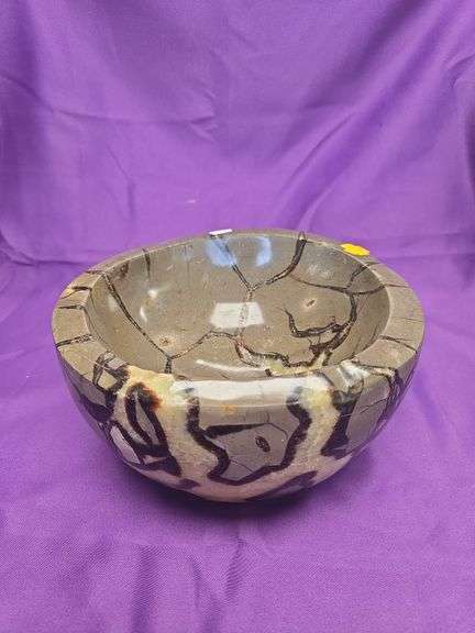 Septarian Dragon Carved Quartz Calcite Large Bowl 7.5 Kilos image