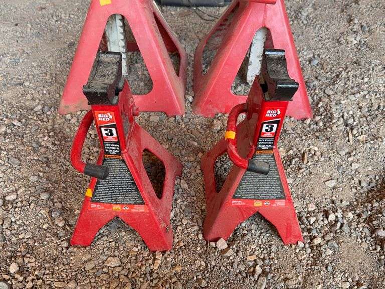 Big red 3 ton jack stands image