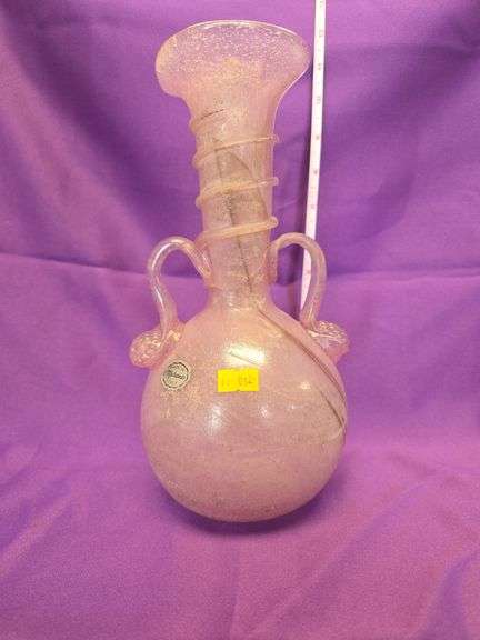 Murano Glass Italy Vase with Scavo details image