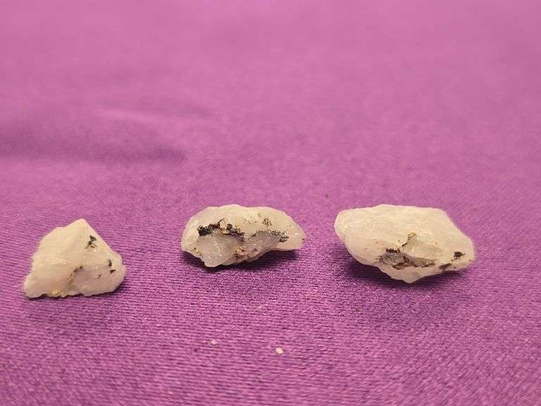 Gold in Quartz Nugget Specimen lot 2.94 Grams Total image