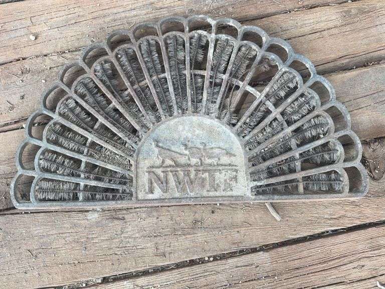 Metal “NWTF” door mat, shoe scrubber image