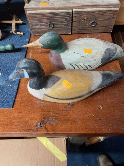 Pair of wooden ducks image
