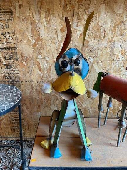 Metal dog yard decor image