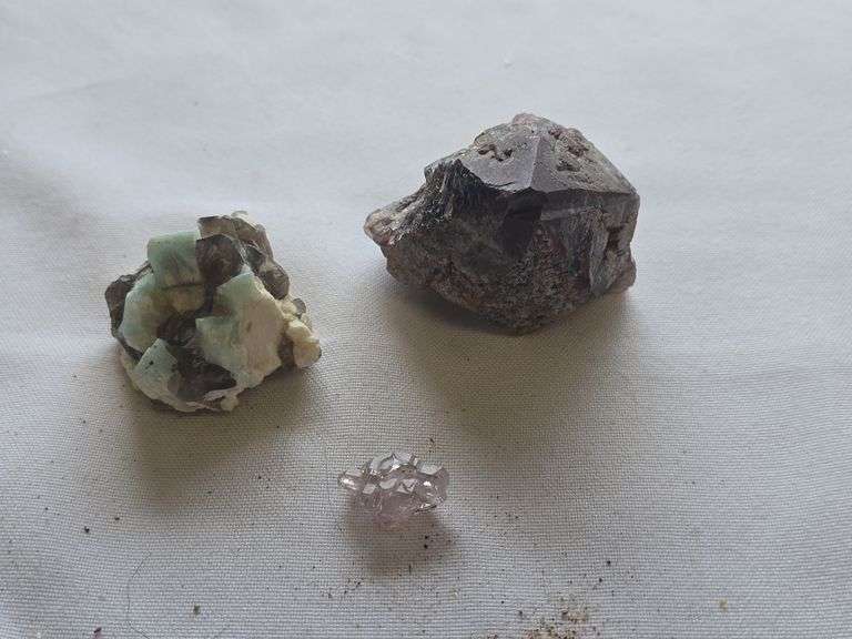 Amazonite cluster Colorado dark purple record keeper amethyst and herkimer diamond lot minerals crystals 7 Oz image