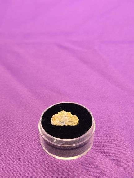 Crystallized Gold on Quartz Nugget Specimen 1.61 Grams Total Weight image
