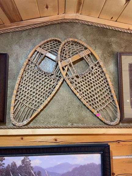 Set of antique snow shoes image
