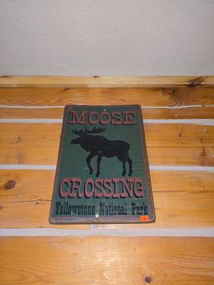 "Moose Crossing" Wooden Sign image