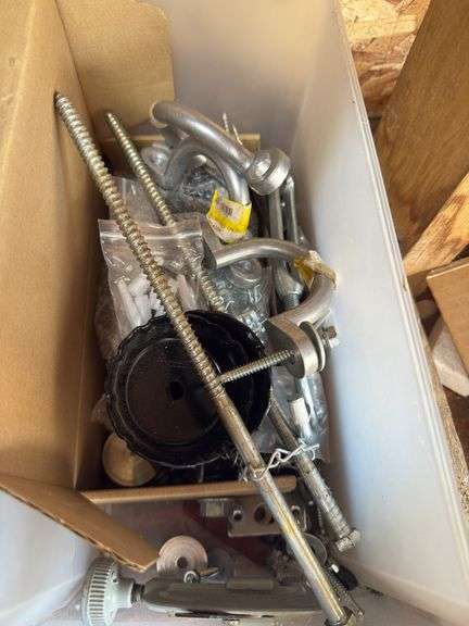Assorted commercial mounting brackets, aluminum D brackets, chain image