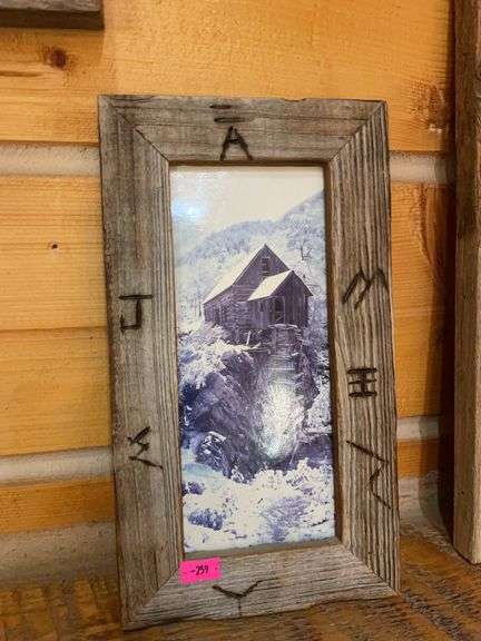 Barnwood framed cabin picture image