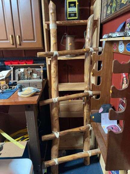 Wooden log ladder image