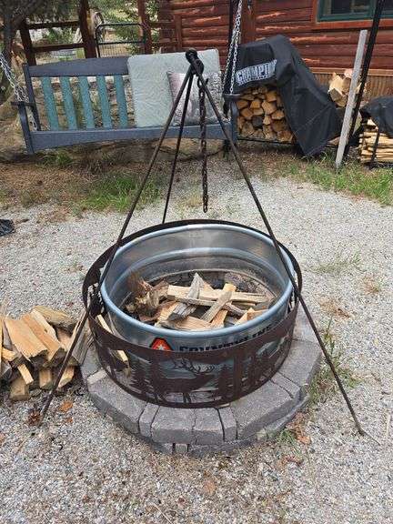 Fire Pit Rings w/ Cooking Tripod image