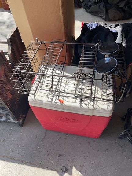 cooler and two shower organizer baskets image