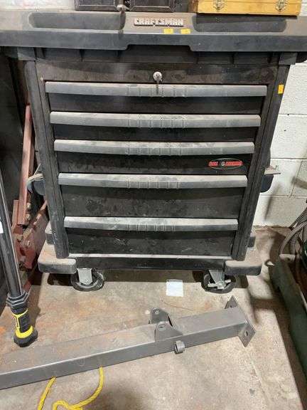 Five drawer craftsman plastic toolbox on wheels (Contents Not Included) image