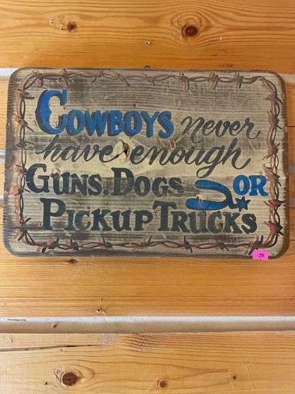Wooden cowboy painted sign image