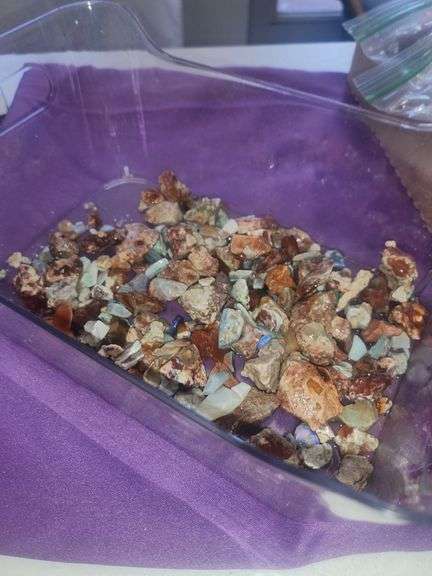 Mexican Fire opal rough mixed Australian Opal lot w Some Color image