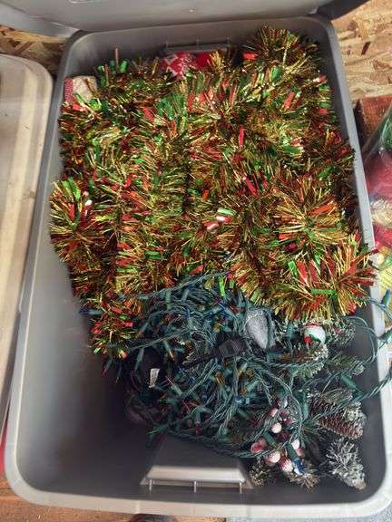 Tub sorted, Christmas lights, timers, and garland image