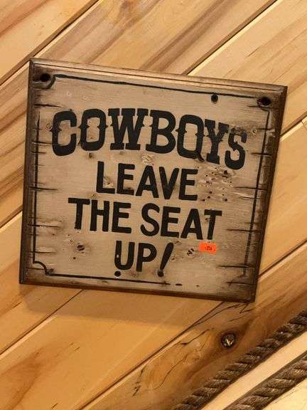 Cowboys Leaves the Seat up sign image