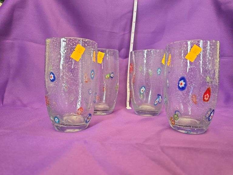 Murano Glass Glassware set Mileifiore flowers image