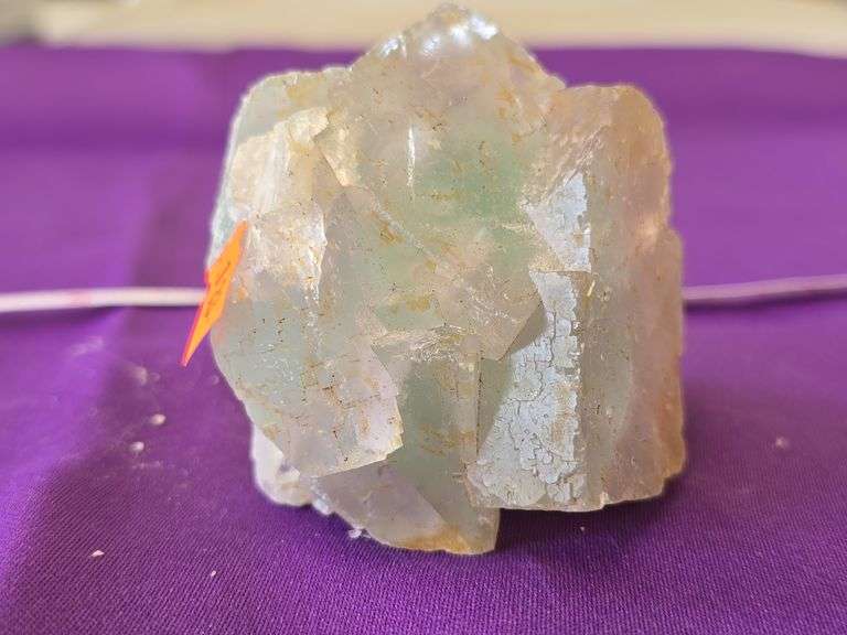 Green Clear Zoned Phantom Fluorite Pyramid Cluster 10 Oz. image