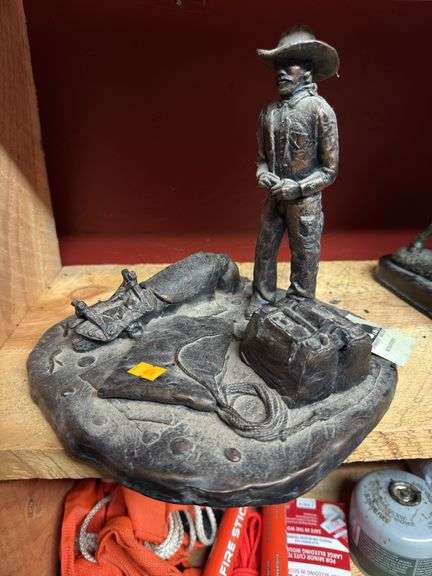 Cowboy camp bronze statue image