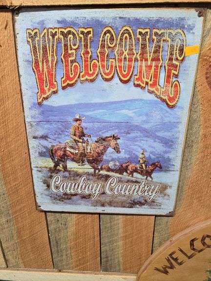 Welcome Cowboy Country Sign & Cute Caboose Sign image