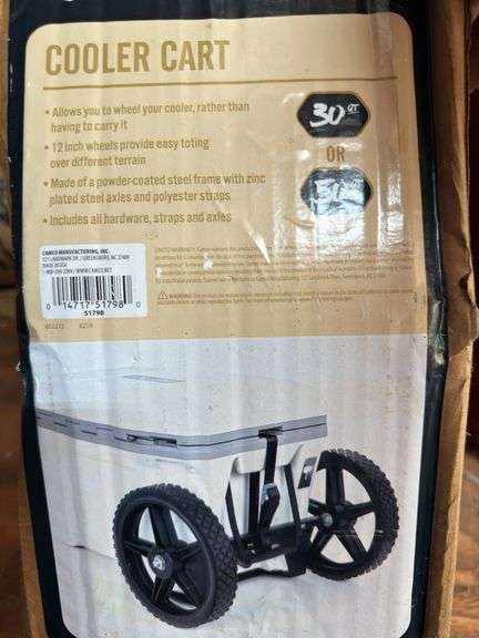 Camco cooler cart wheel kit, one complete one partial image