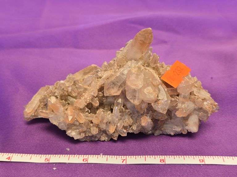 Iron Included Red Pink Smoky Quartz Cluster  13 Oz. image