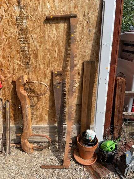 Antique two man saw image