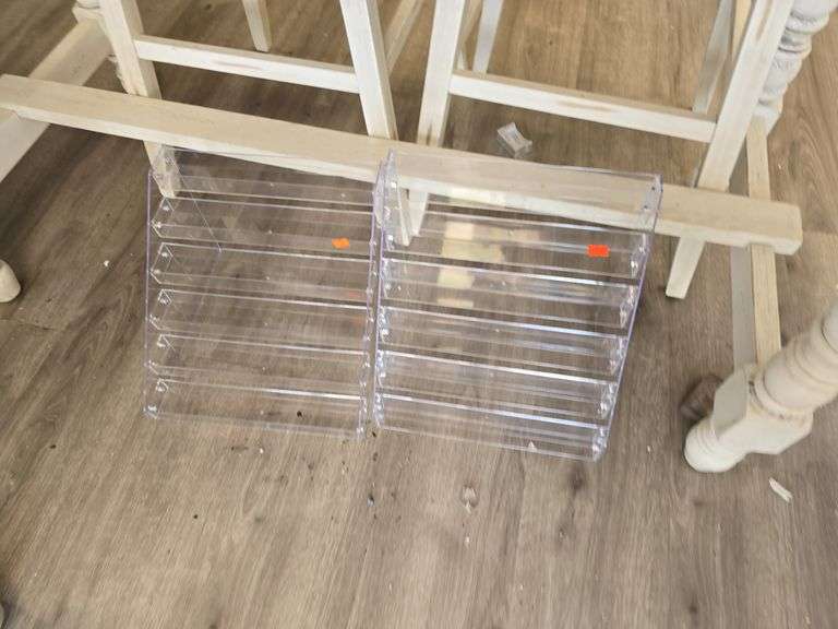 2 Small Plastic Store Display Shelves image