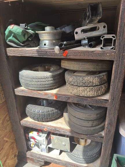 Assorted wheelbarrow tires gate tires trailer hitches image