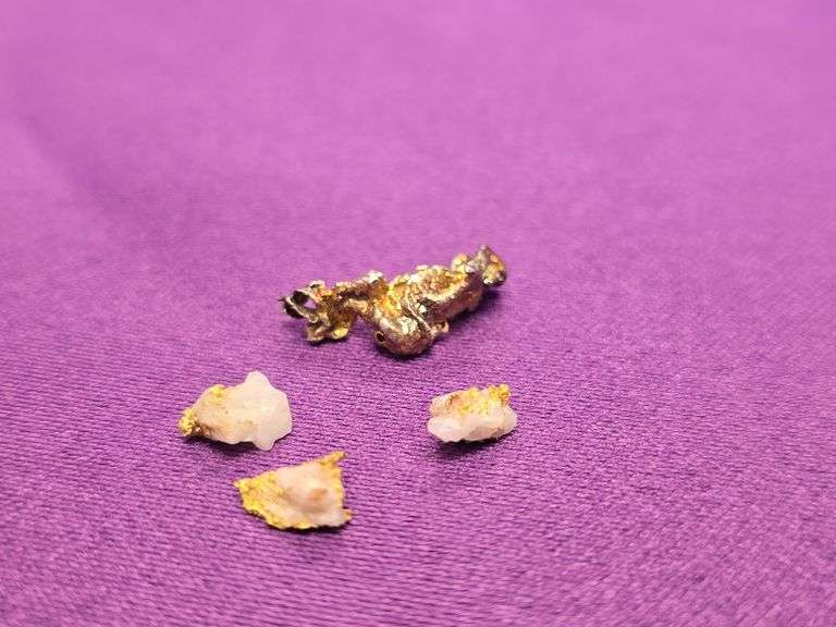Crystallized Gold Nugget Speciman Bullion Crystalline Gold Nugget Specimen, 1.7 Grams Total image