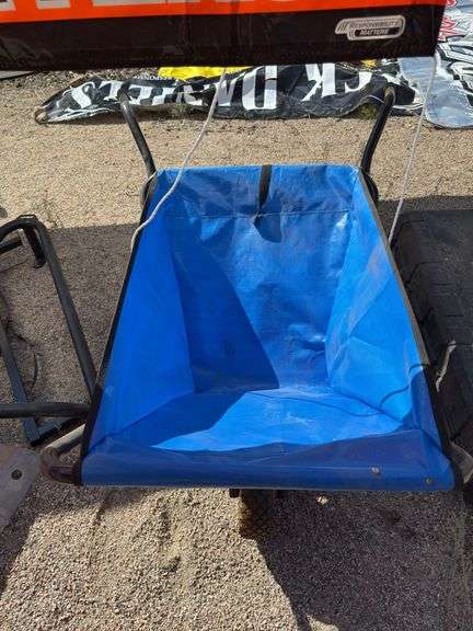 Collapsible wheelbarrow and large Dewalt tool case image