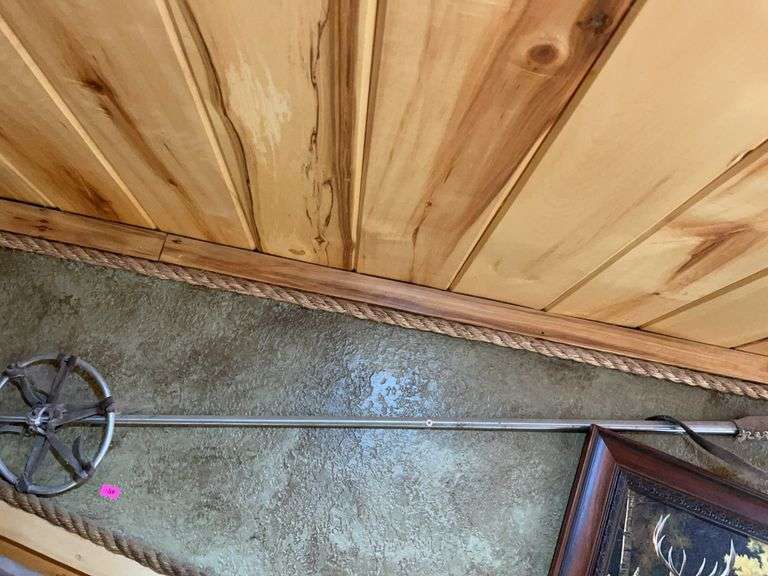 Antique pair of snow skis image