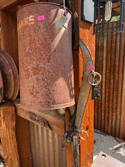 Vintage bucket and wooden Hames. image