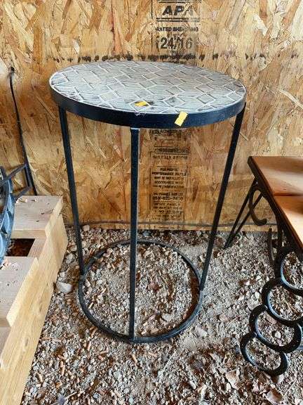 Metal and tile patio table image