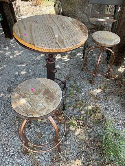 Patio bench and two chairs image