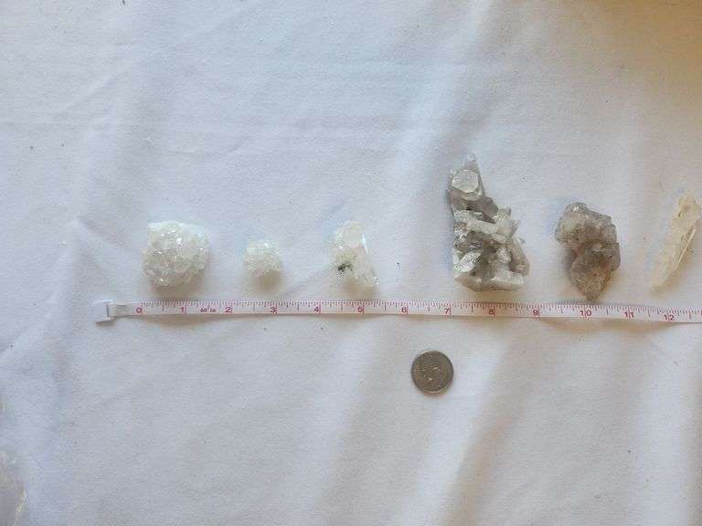 Himalayan apophyllite zeolite and quartz crystal lot 6 pc image
