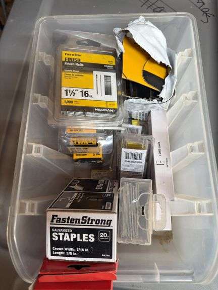 Container of Bostich bread, nails, finishing nails staples image