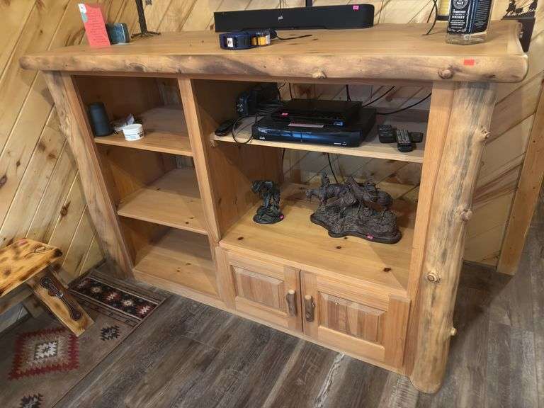 Log entertainment center image