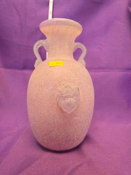 Murano Glass Antique Vase w Lions Italy image