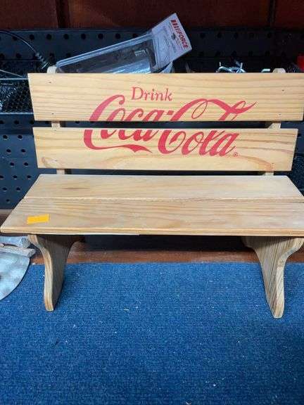 Small wooden Coca-Cola bench image