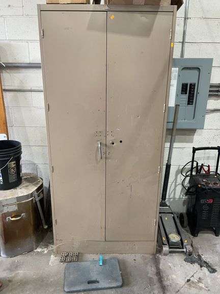 Large metal four shelf cabinet (Contents Not Included) image