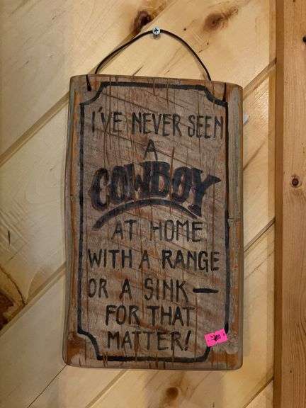 Wooden Cowboy Sign image