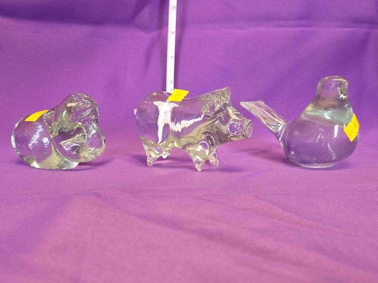 3 Glass Animal Figurines image