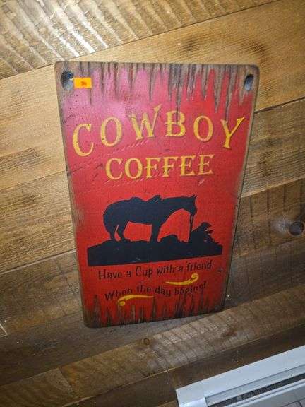 "Cowboy Coffee " Wooden Sign image